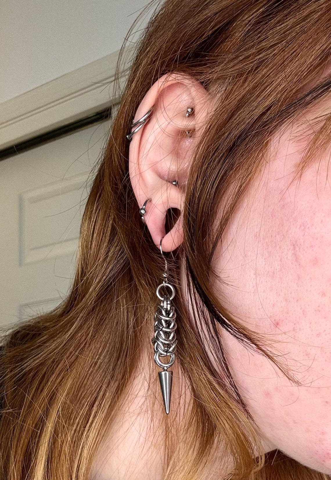 Fish Tail Stainless Steel Chainmail Earrings - Etsy