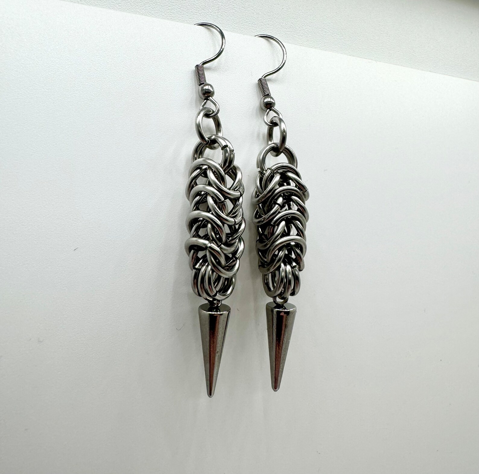 Fish Tail Stainless Steel Chainmail Earrings - Etsy