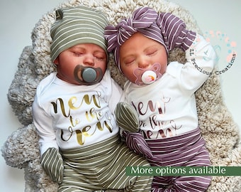 Twin New to the Crew Outfits Newborn Outfit Baby Outfits Coming Home Twin Boy Girl Set