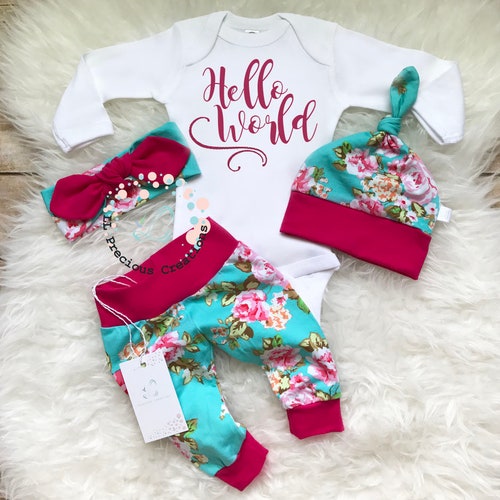 Newborn Girl Coming Home Outfit Baby Girl Coming Home Outfit Etsy