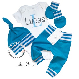 Personalized Baby Boy Coming Home Outfit Boy Clothes  Baby Shower Gift Any Color