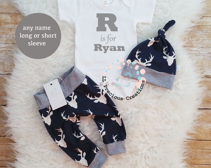 Boy Outfit Take Home Baby Boy Outfit Newborn Set Personalized Baby Boy