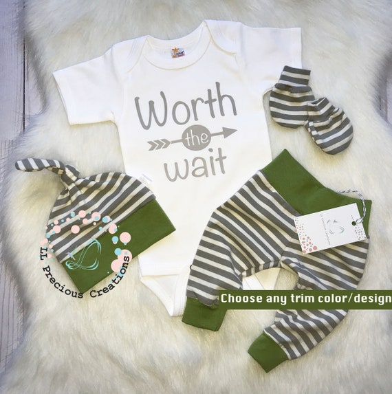 worth the wait newborn outfit boy