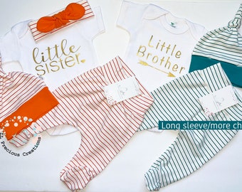 Twin Little Brother Little Sister Matching Outfits Newborn Footed