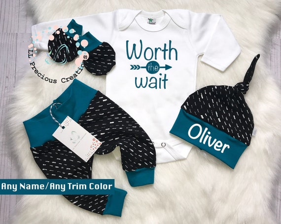 worth the wait newborn outfit boy