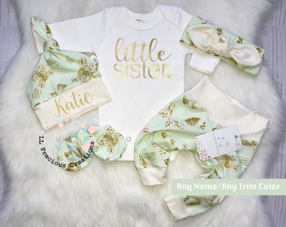 Little Sister Baby Girl Outfit Girl Clothes Coming Home Outfit
