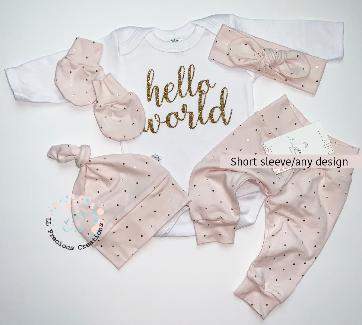 Hello World Blush Baby Girl Outfit Newborn Baby Girl Clothes Coming ...