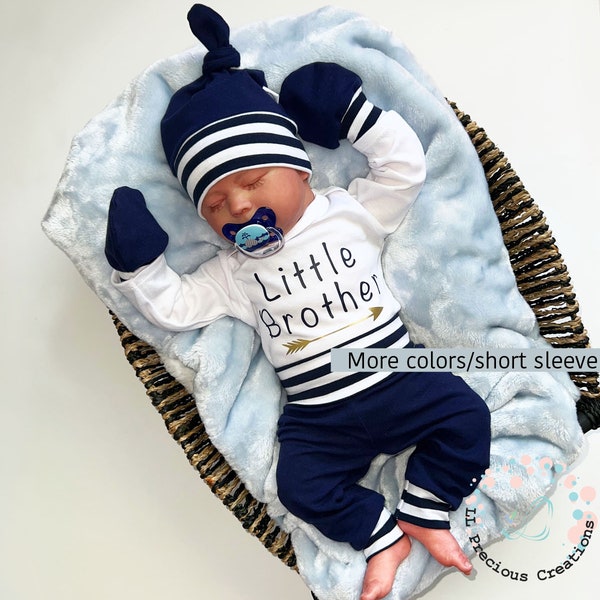 Little Brother Outfit Take Home Baby Boy Outfit  Newborn Set  Baby Boy Outfit  Newborn Boy Clothes  Baby Shower Gift  Photo Prop