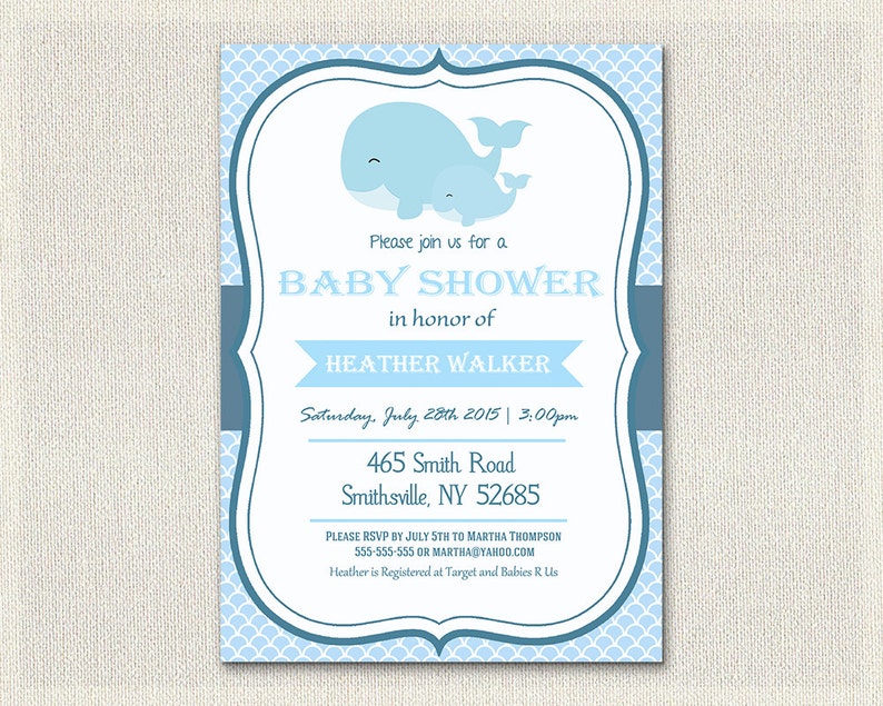 Baby Shower Invitation Nautical Theme Blue Whale Baby Invite Etsy Baby Shower Invitation Nautical Theme Blue Whale Baby Invite Etsy