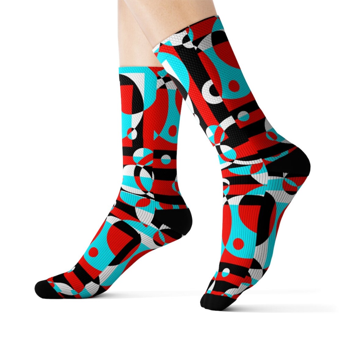 Geometric Design Sublimation Socks Etsy