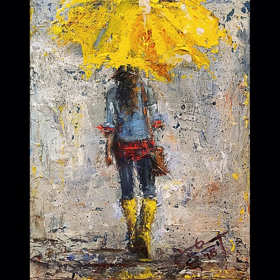 "Peace in Christ - Umbrella Girl" - 10"x8" - Acrylic on Canvas - Framed