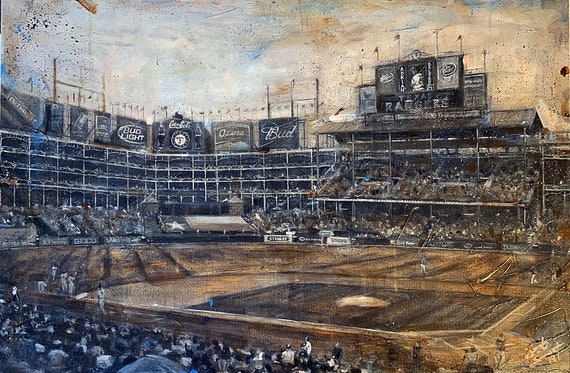 "The Ballpark in Arlington" - 24"x36" - Acrylic on Canvas - Framed