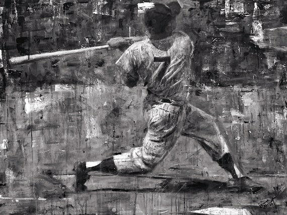 Baseball Series - "The Mick" - 30”x40" - Original Painting on Canvas by Jacob Secrest
