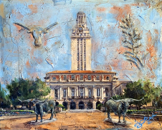 "Longhorns" - 16"x20" - Acrylic on Canvas