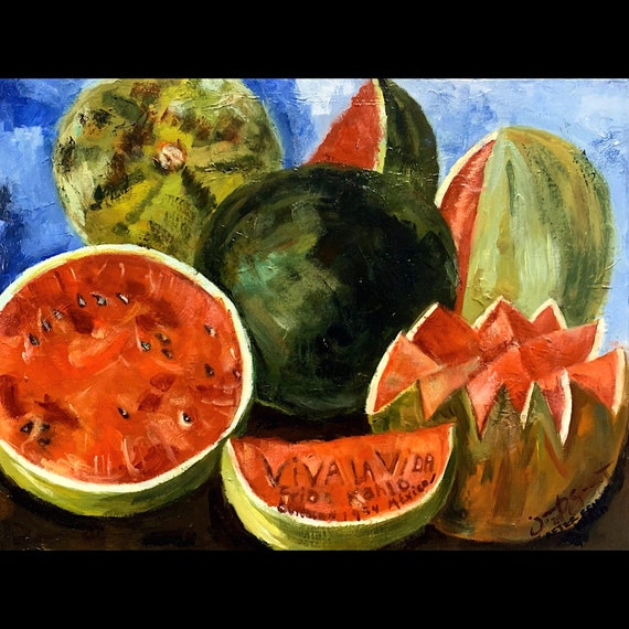 Master Study - "Viva la Vida Watermelons" after Frida Kahlo - 12"x16" - Acrylic on Canvas
