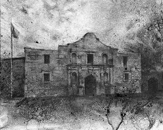 The Alamo - 8"x10" - Charcoal on Paper