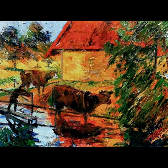 Master Study - "Watering Place" after Paul Gauguin - 12"x16" - Acrylic on Canvas