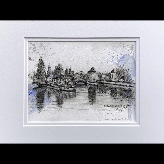 Strasbourg - 6"x9" - Ink & Watercolor on Watercolor Paper