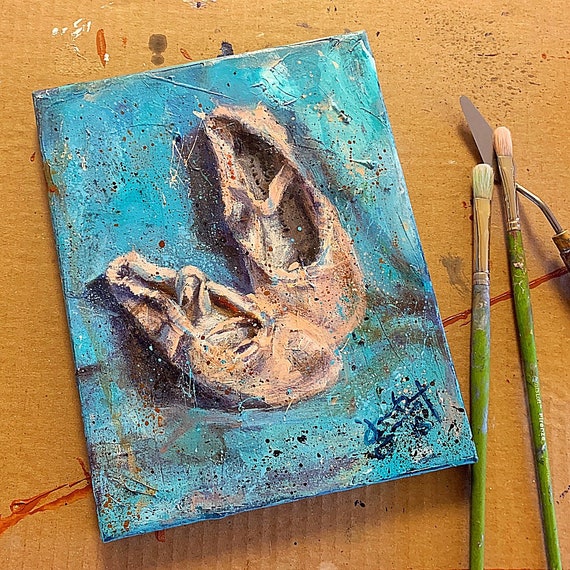 Untitled - Ballet Shoes - 10"x8" - Acrylic on Canvas