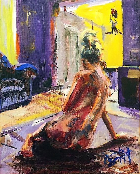 "Seated Figure Study" - 10"x8" - Acrylic on Canvas