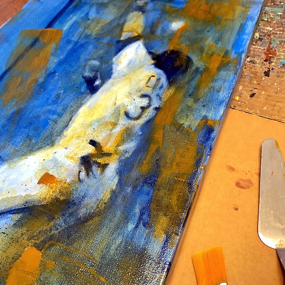 Baseball Series - "Mishap" - 30”x15" - Original Painting on Canvas by Jacob Secrest