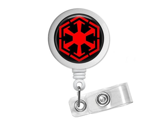 Sith Empire Symbol Star Wars Inspired Photo Glass / Bottle Cap Retractable  ID Badge Reel 