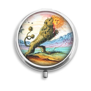 Alchemy 2 Pill Box, Pagan Pill Case, Pill Container, Mints Container, Trinkets Box, Jewelry Box (P027)