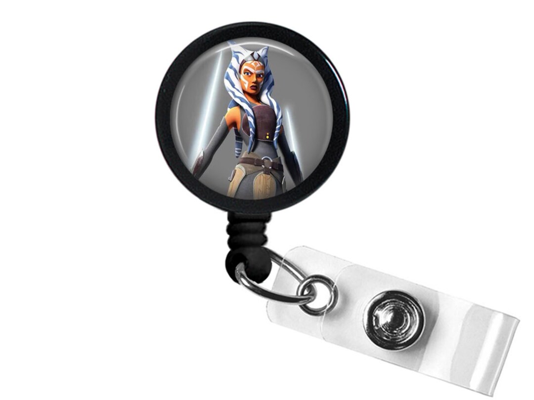Ahsoka Tano 2 Photo Glass/bottle Cap Retractable ID Badge Reel, Nurse