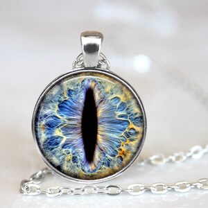 Eye Photo verre pendentif/collier/porte-clé Blue Dragon image 1