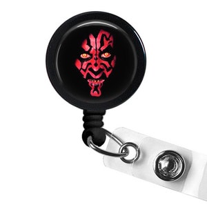 Darth Maul Photo Glass / Bottle Cap Retractable ID Badge Reel, Nurse Badge Reel