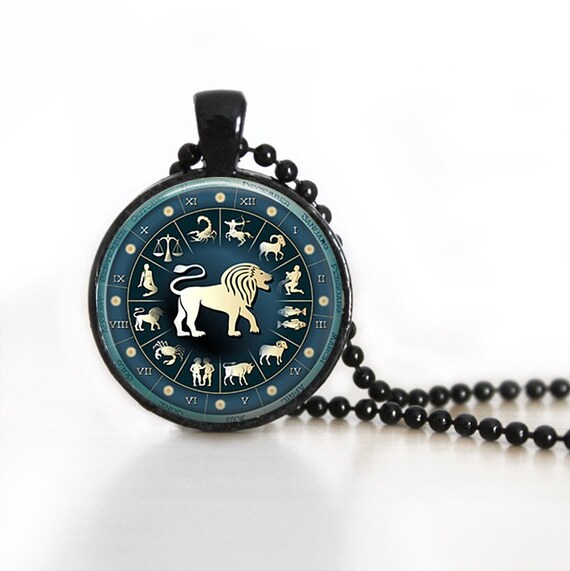 Zodiac Signs Leo Glass Pendant/ Necklace/ Keychain 