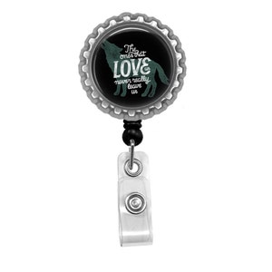 Quote Photo Glass /Bottle Cap Retractable ID Badge Reel, Nurse Badge Reel