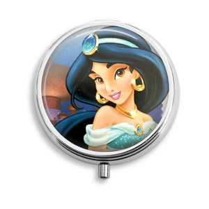 Jasmine Pill Box, Princess Pill Case, Pill Container, Mints Container, Trinkets Box, Jewelry Box (P029)