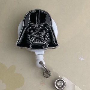 Metal Medium Vader Retractable ID Badge Reel, Nurse Badge Reel, Heavy Duty Badge Reel, Carabiner Badge Reel, Nurse Badge