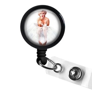 Marilyn Monroe Photo Glass / Bottle Cap Retractable ID Badge Reel