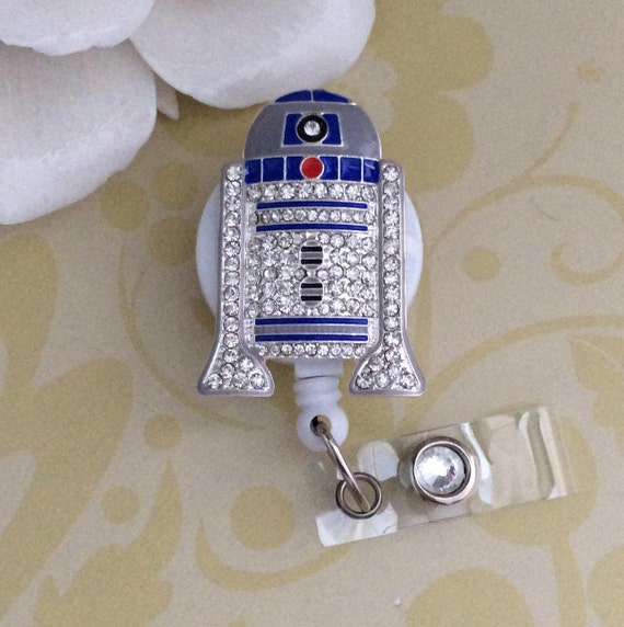 Rhinestone R2D2 Retractable ID Badge Reel, Carabiner Badge Reel, Nurse Badge  Reel, Lanyard 