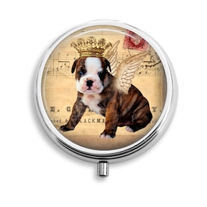 Royal Pet Bulldog Pill Box, Pill Case, Pill Container, Mints Case, Trinkets Box, Jewelry Box (P009)
