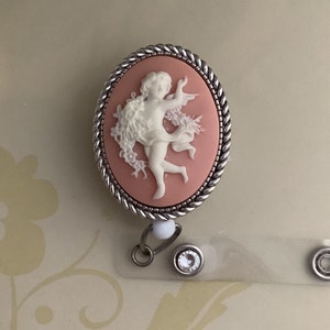 Cherub/Angel Cameo Badge Reel, Nurse Badge Reel