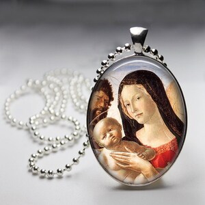 Madonna/Mary And A Child 2 Glass Pendant/Necklace/Keychain