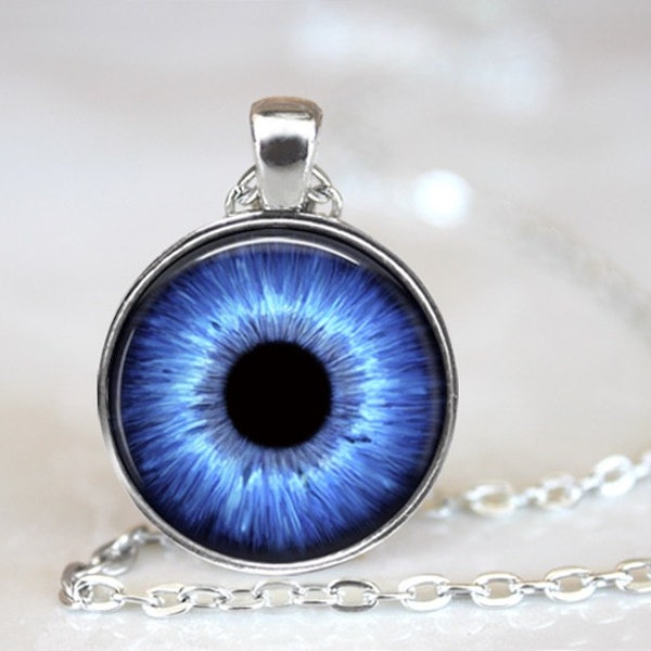 Blue Eyes Photo Glass Pendant/Necklace/ Keychain