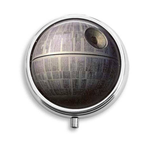 Death Star Pill Box, Spaceship Pill Case, Pill Container, Mints Container, Trinkets Box, Jewelry Box (P050)