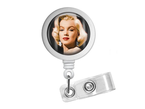 Marilyn Monroe 2 Photo Glass / Bottle Cap Retractable ID Badge