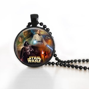 Obi Wan Glass Pendant, Photo Glass Necklace, Glass Keychain