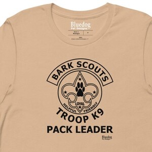 Bark Scouts Pack Leader Khaki Unisex t-shirt