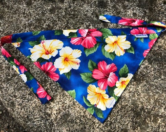 Hibiscus print dog bandana