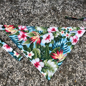 Hawaiian garden dog bandana