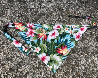 Hawaiian garden dog bandana