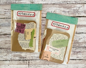 Journal kit - handmade journal + ephemera kit - stocking stuffer