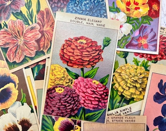 French Flower Seed Labels