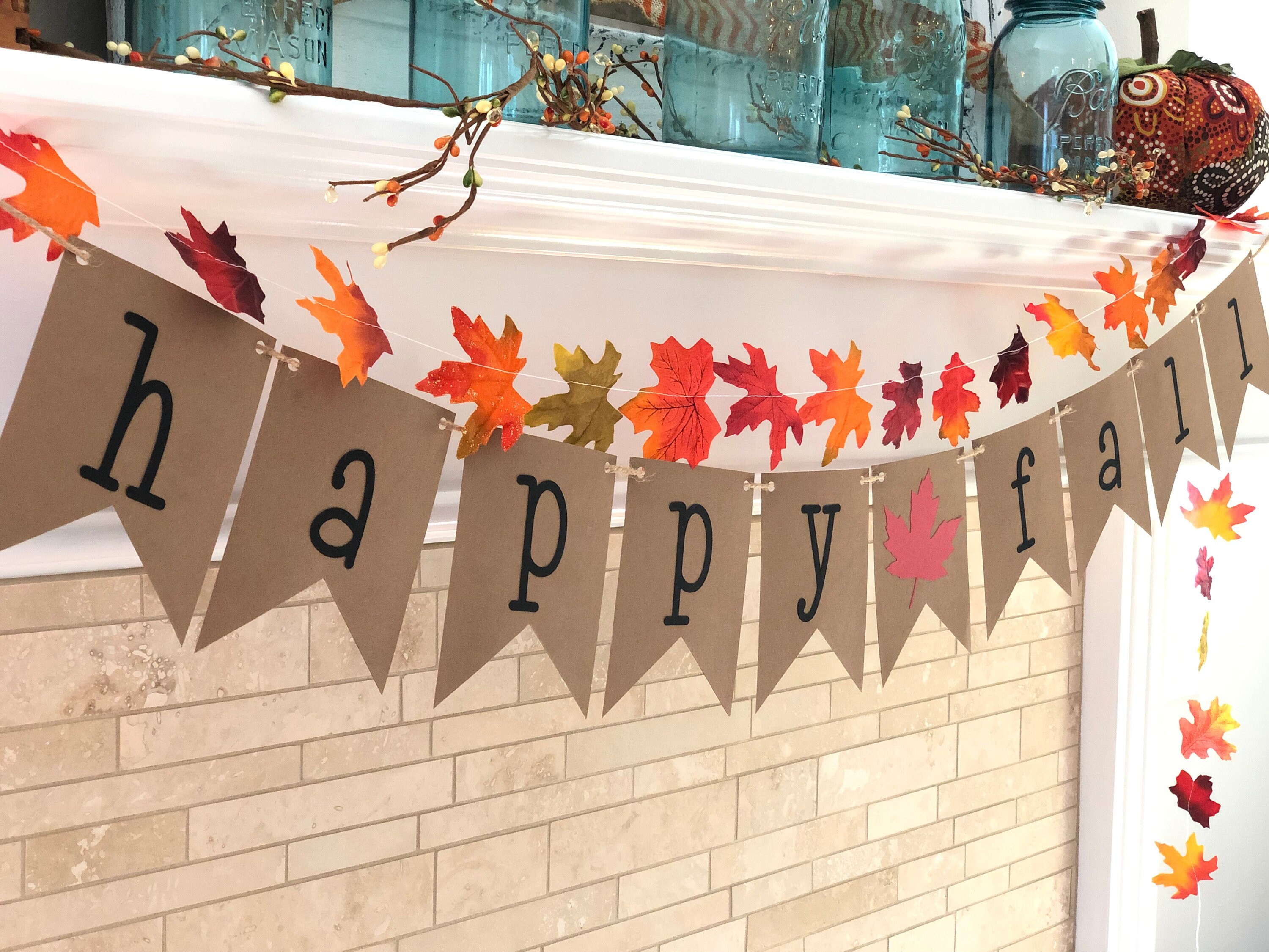 Autumnal banner fall banner fall decor happy fall banner Etsy